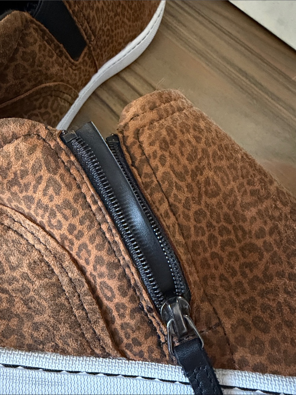 Clarks Leopard Print Brown Zip-Accent Ankle Booties - Picture 7 of 7